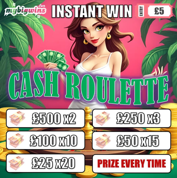 Prize Every Time! Cash Roulette!